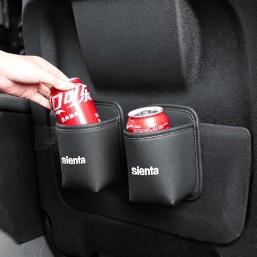 シエンタ 専用 ドリンクホルダー 車 カップボックス 小物入れ 車用 ゴミ箱 倒れない SIENTA 新型 シエンタ 10系 170系 アクセサリー 内装パーツ ドアポケット 後部座席用 シートポケット カー用品 便利グッズ 2個入り ブラック