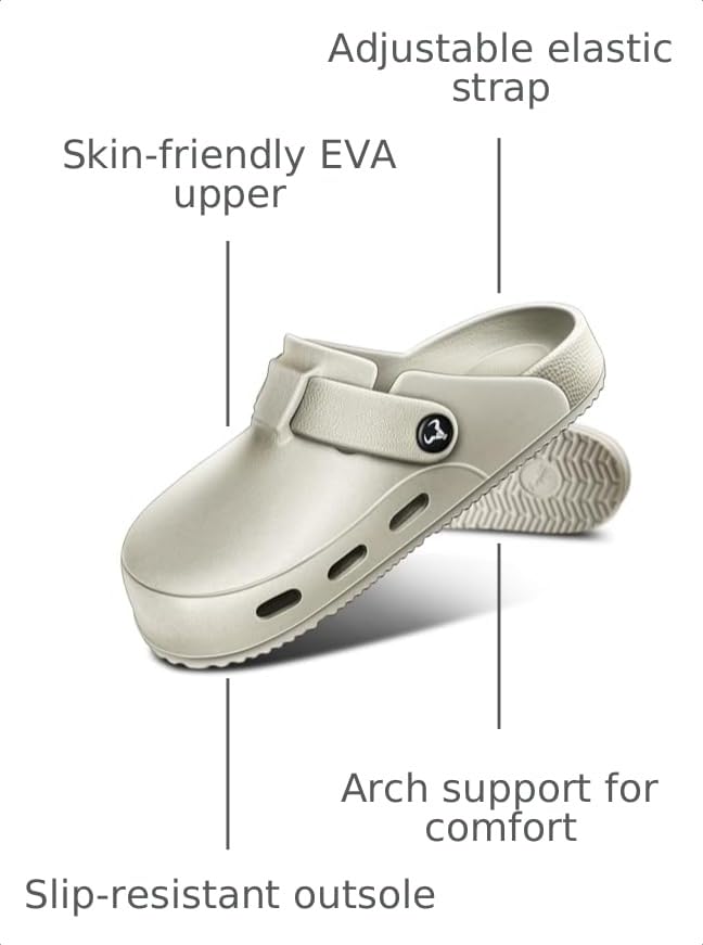 Image of KEMISANT Women Clogs,Comfortable Mules Sandals Slippers Nurse Garden Shoes Unisex for Men Cushioned Support