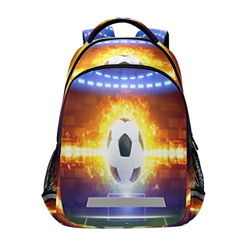 Quteprint Mochila para la escuela, juego de balón de fútbol, mochila de viaje para hombres y mujeres, mochila escolar para libros, bolsa para laptop de 17 pulgadas, mochila casual para niños, niñas