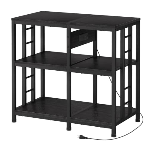 Image of 20-29 Gallon Fish Tank Stand with Power Strip, 3-Tier Metal Aquarium Stand, 31.5 inch L x 16.5 inch W for 20 Gallon Long Aquarium, 400 lbs Capacity, Black