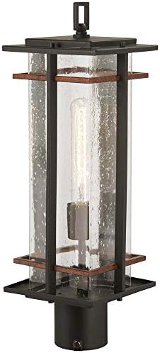 San Marcos 20 1/2" High Black and Copper Outdoor Post Light