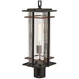 San Marcos 20 1/2' High Black and Copper Outdoor Post Light