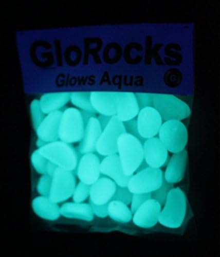 Glow in the Dark GloStones White glows AQUA 50pcs