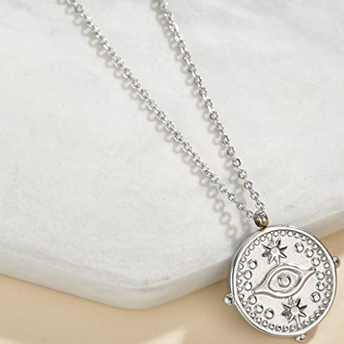 Jude Jewelers Stainless Steel Evil Eye of God Wedding Party Biker Statement Promise Pendant Necklace3