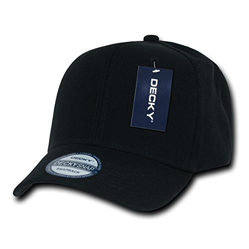 DECKY Acrylic Curved Bill Snapbacks, Black