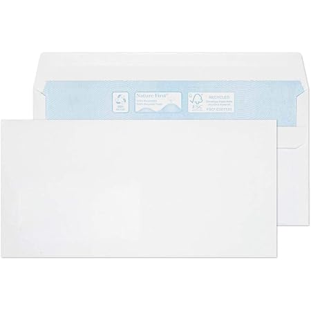 Blake Purely Everyday DL 110 × 220 mm 75 g/m² Enveloppes Courrier Autocollante (12774) Blanc - Boîte de 1000 Blake Purely Everyday DL 110 × 220 mm 75 g/m² Enveloppes Courrier Autocollante (12774) Blanc - Boîte de 1000