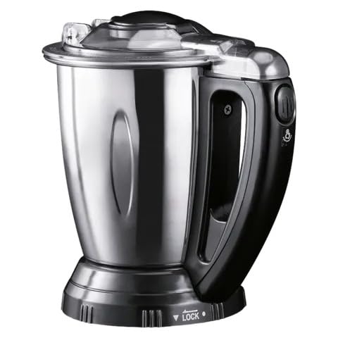 Image of USHA iChef Mixer Grinder 750W 3 Jars, 8-in-1 Functions, Dual Lock Technology, 3-Speed with Inching Settings, Jars with Flow Breakers, Easy Push-Lid Opening, 5 Years Warranty on Motor (White and Black)