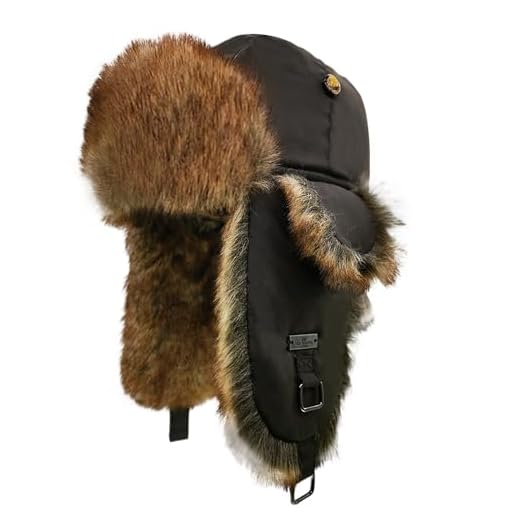 Fur Winter Trapper Hat,Taslon Faux Fur Aviator Ski Trapper Trooper Pilot Hat,Snow Eskimo Hat with Ear Flaps for Men & Women