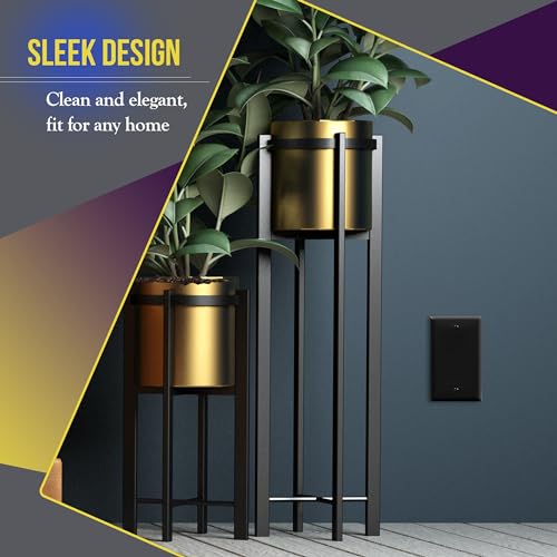 Image of ENERLITES Blank Device Wall Plate, Gloss Finish, Standard Size 1-Gang 4.50 inch x 2.76 inch, Polycarbonate Thermoplastic, 8801-BK-10PCS, Black (10 Pack) | Standard size 4.50 inch x 2.76 inch, cover unused electrical box /outlet /switch, unbreakable polycarbonate, UL-listed, easy to install