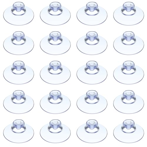 20 Piezas Ventosas Transparentes,Ventosas de Doble Cara Para Cristales,Ventosa Acuario,Mini Ventosas de Plastico sin Ganchos, Ventosa Pequeñas,Ventosa Para Cristal,Ventosa Para Mesa de Cristal