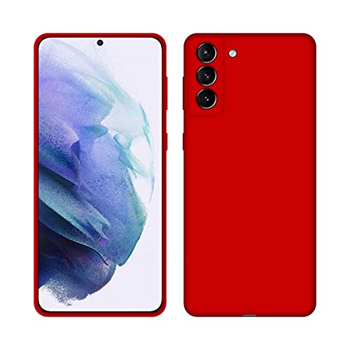Image of Case Creation Luxurious OG Series for Samsung S21+ Case Cover,Anti-Dirty Slim Case Frosted Matte Cute Candy TPU Raised Bezel (Splash of Color) Back Cover for Samsung Galaxy S21+ - Glamour Red