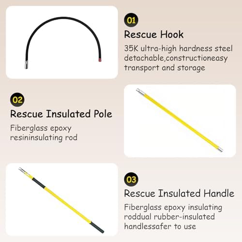 Electrical Life Hook Rescue Pole - Non-Conductive Safety Stick for Emergency Care, Body Pull Tool & Defense, Green - Essential Life-Saving Equipment