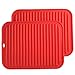Smithcraft Silicone Trivets for Hot Dishes Pots and Pans, Silicone Hot Pads for Kitchen, Non-Slip Pot Holders Trivet Mat, Waterproof Heat Resistant Mat for Counter, Flexible Hot Pad Mat Red