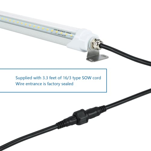 4FT T8 LED Refrigerator Tube Light 18W 2520Lm, 5000K Daylight LED Cooler or Freezer Lights Clear Lens for Fridge, Supermarkets Freezer, Grocery Stores, Black Wire, UL Listed 25 Pack