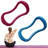 afdg Yoga Massagering, 2 stuks yoga ring pilates cirkels, fascia stretching ring, fitness stretching ring voor dijen en kuitmassage, stretching training (blauw en rozerood)