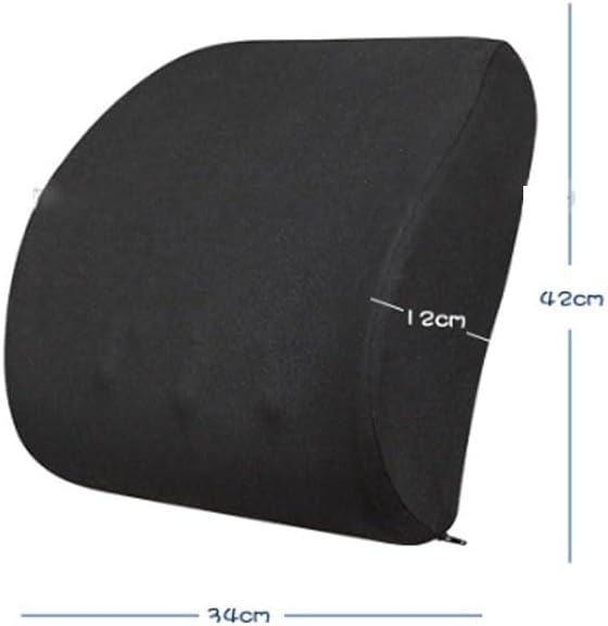 Black Polyester Backrest Office Chair Lumbar Support Car Pad