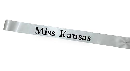 Miss Kansas- your State Title Halloween cross body pageant sash with adjustable pin