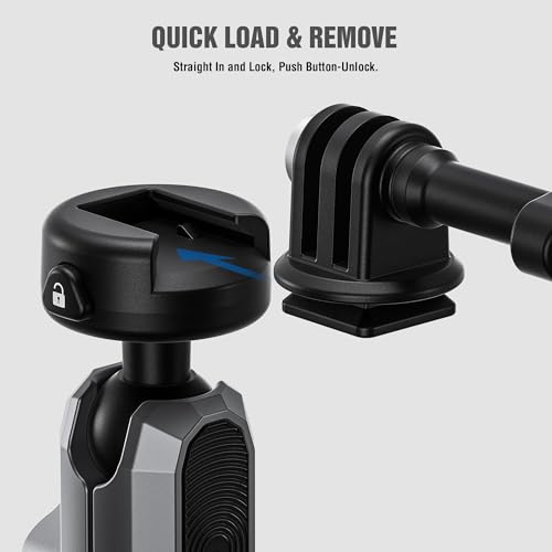 LEOFOTO Action Camera Motorcycle Bike Handlebar Mount Clamp, Compatible for DJI OSMO Action 5 Pro/4/3, for Gopro Hero 13/12/11/10, for Insta360 X4/X3/Ace Pro/Go 3S, Sport Camera Car Mount (LAC-02) by LEOFOTO - Image 8