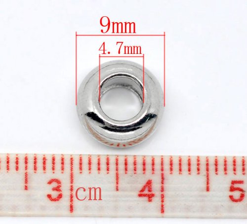 Charm Spacer Beads – Set of 10 Silver Tone Spacers, Compatible with European, Troll, Chamilia, and European-Style Snake Chain Bracelets4