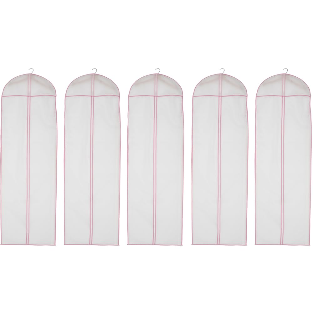Custodie Per Abiti 180 cm abito da sposa borsa vestiti appesi indumento vestito vestiti vestito cappotto parapolvere casa custodia for abiti da sposa Copri Abiti (Color : 5Pcs, Misurare : 58x180cm)
