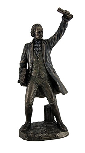 VERONESE DESIGN 13 Inch Tall Alexander Hamilton Founding Father Declaration of Independence American Gift and Collectible Cold Cast Bronzed Resin Statue VERONESE DESIGN 13 Inch Tall Alexander Hamilton Founding Father Declaration of Independence American Gift and Collectible Cold Cast Bronzed Resin Statue