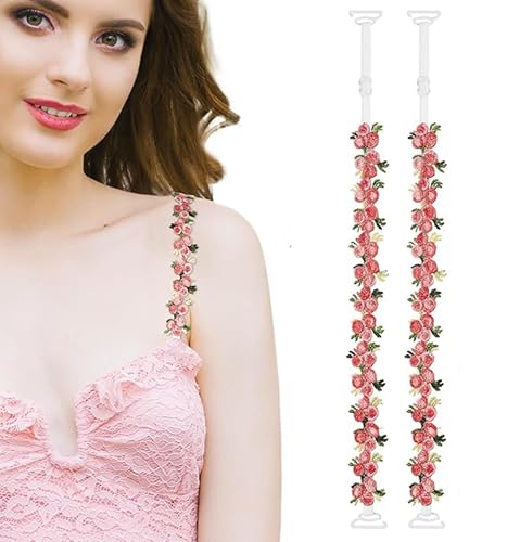 Image of CURATED CART Embroidered Flower Lace Bra Straps for Women -