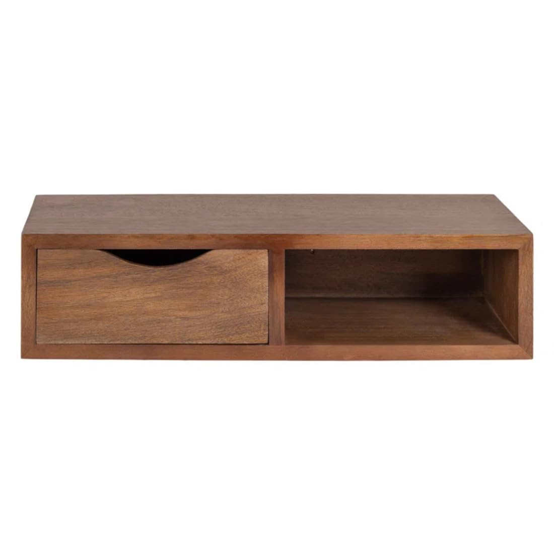 Floating Nightstand with Drawer – Wall-Mounted Bedside Table in Solid Walnut Wood – Modern Minimalist Floating Shelf for Bedroom Mid-Century Style-image-47