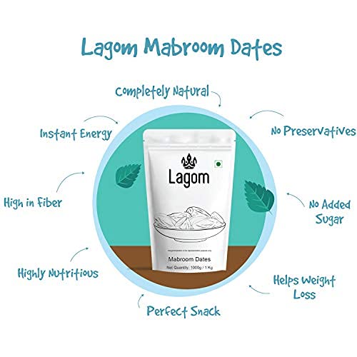 Image of Lagom Mabroom Whole Dates 1 kg | Premium Saudi Khajoor | Firm, Chewy Texture with Rich Caramel Flavor | No Added Sugar, No Preservatives | Vegan, Gluten Free, Non-GMO