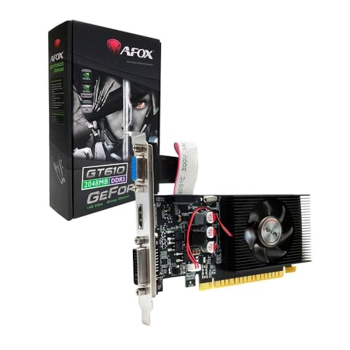 PLACA DE VIDEO AFOX GEFORCE GT610 2GB DDR3 64 BITS LP - HDMI - DVI - VGA - AF610-2048D3L7-V6