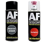 Alex Flittner Designs Bomboletta spray compatibile con Maserati 203608 Grigio Palladio Metallic Smalto trasparente 2K bomboletta spray 400ml