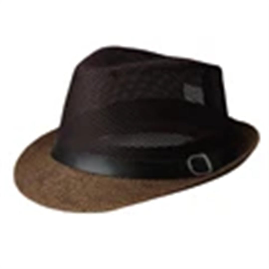 Cappello da donna in paglia occidentale da cowboy pieghevole a tesa larga cappello da sole oversize Fedora Panama, cachi, 7.625