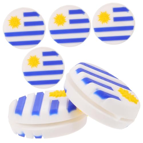 UKCOCO 6Pcs Uruguay Flag Tennis Racket Dampeners Silicone Vibration Shock Absorbers for Tennis Rackets Easy Install Tennis Dampener for Reduced Vibration and Enhanced Stability