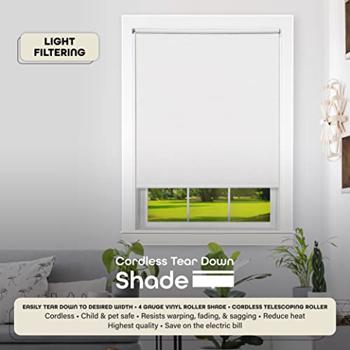 Achim Home Furnishings TRL376WH12 Cordless Tear Down Light Filtering Shade thumb #1