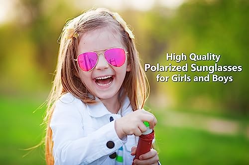 Yogo Vision Polarized Aviator Sunglasses for Kids Children's Sunglasses Girl Boy Classic Sun glasses (Multi Pack)4