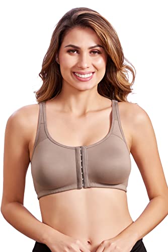 Image of MAROON 922 Women Cotton Brushed Lycra Full Coverage No Bounce, Non-Wired, Non-Padded Front Open Magic Bra with Back Support