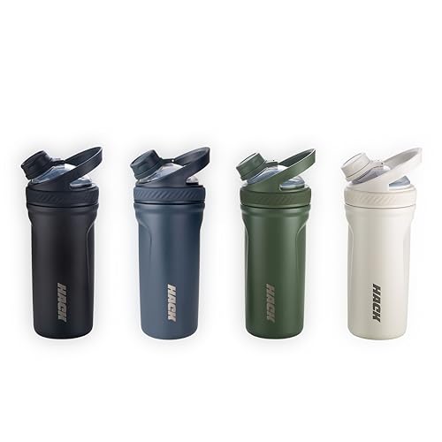 Image of Hack Athletics Premium Stainless Steel Insulated Shaker Bottles for Gym, Protein Shaker, Pre Workout Bottle, Water Bottle for Men and Women, BPA Free Material 100% Leakproof | 709ML (Blue)
