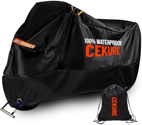 Heavy Duty Motorcycle Cover Waterproof Outdoor 240D Oxford Fabric...