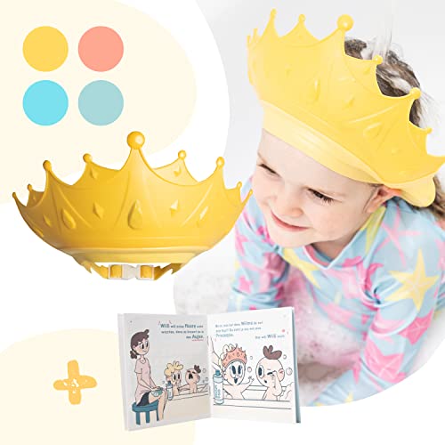 Windelstürmer Duschhaube Kinder - eine Duschhaube für sorgenfreies Haare waschen Kinderschutz (Gelb)