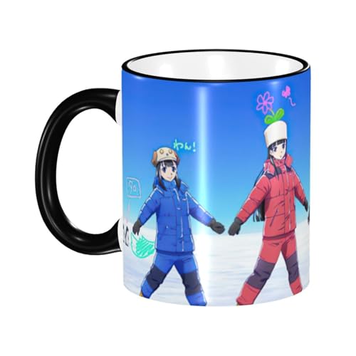 宇宙よりも遠い場所 セラミックマグカップ 食器 大容量コーヒーカップ 330ml 耐熱 おしゃれなマグカップ オフィスホーム用 プレゼントに最適 再利用可能 ギフト 男女兼用 Black