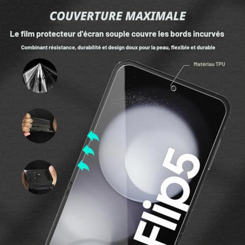 Zerrshoo 2+2+2 Pièces Protection écran pour Samsung Galaxy Z Flip 5 – vue 7