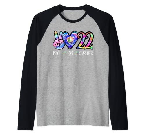 Class Of 2022 Camicia Tie Dye Senior Laurea Classe Reunion Maglia con Maniche Raglan