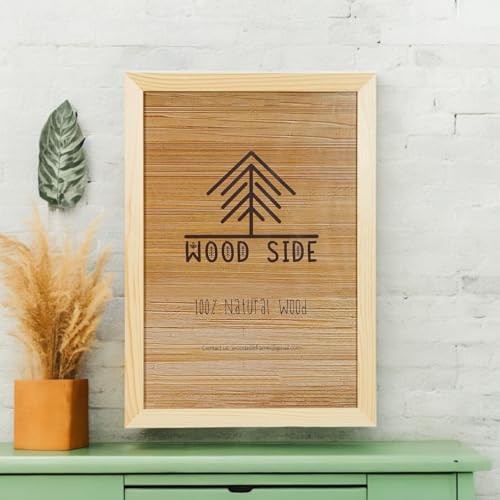 Image of Rustic Wooden Poster Picture Frame 12x18 - Natural Solid Eco Distressed Wood for Wall Mounting Barnwood Photo Frame