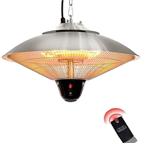 Infrared Space Heaters, with Remote Control and 3 Power Settings Electric Hanging Ceiling Patio Heater, for Indoor Outdoor Garden Garage Heating Lights