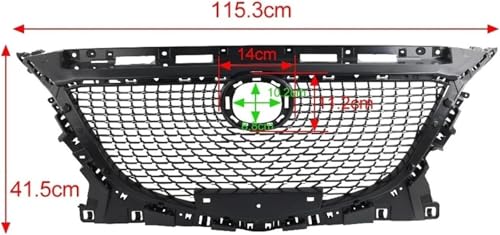 Rejilla de malla central para parachoques de Mazda 3 Axela 2014 a 2016 6