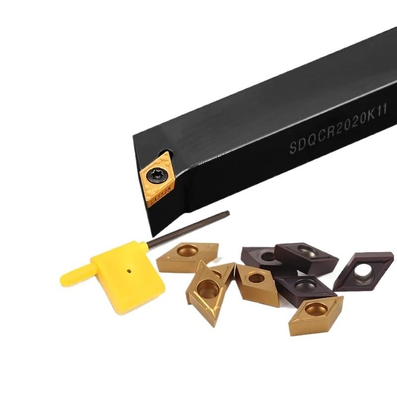 1PC SDQCR1212H11 SDQCR1616H11 SDQCR2020K11 CNC Lathe Cutter Tools External Turning Tool Holder DCMT11T304 DCMT11T308 Insert(SDQCL1212H11,NO Inserts)