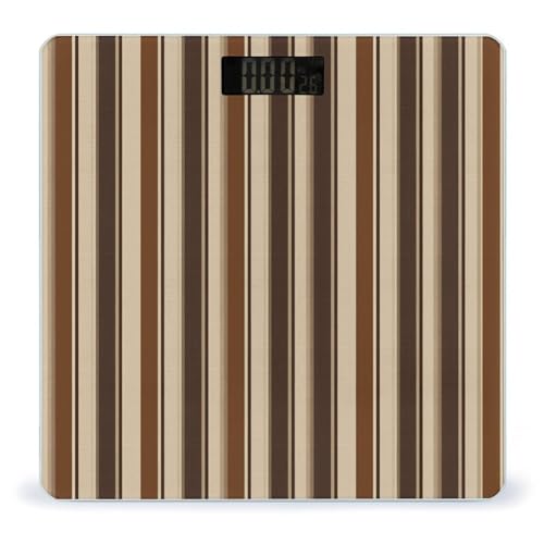 Báscula digital de baño Brown Stripe con alta precisión y pantalla LCD