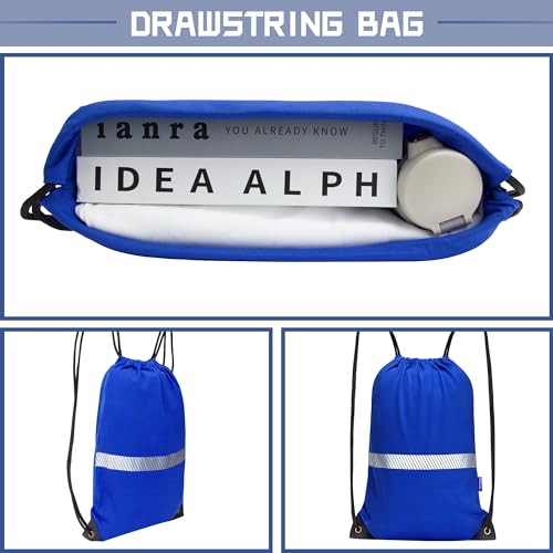 Image of AYKRM Customized Blue Drawstring Backpack Bag work Sackpack logo