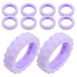 Healeved 8 Piezas Maleta de Equipaje de Rueda insonorizada para Equipaje Funda Protectora para Rueda de Maleta Gel de sílice Violeta