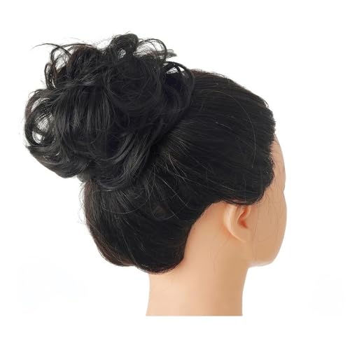 Llhdmeng Messy Hair Bun HairPieces Wavy Curly Synthetic Updo Fake