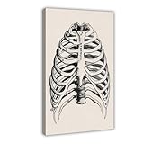 BFTIUTG Póster retro de anatomía humana y estructura musculoesquelética, 1 lienzo para decoración de pared, pinturas para decoración de sala de estar, dormitorio, 12 x 18 pulgadas (30 x 45 cm)